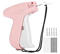 Shein 1 Set Pistola de etiquetas de ropa de alta velocidad - 1000 ganchos, 5 agujas, para hacer etiquetas de ropa DIY, adecuado para etiquetas de precio de