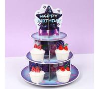 Shein 1 Set Soporte para Cupcakes con Tema de Ola Coreana, Estante de Exhibición de Pastel para Fiesta de Cumpleaños con Tema de Ola Coreana, Estante de Exh