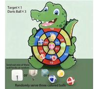 Shein 1 Set Tablero de Tiro con Objetivo de Cocodrilo Educativo de Dibujos Animados con 3 Pelotas Adhesivas Dardos, Juego de Tablero de Dardos Clásico Inter