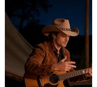 Shein 1 Sombrero de vaquero unisex, decorado con remaches desmontables con cabeza de toro - Sombrero de jazz tejido a mano 100% poliéster, con un diseño lig