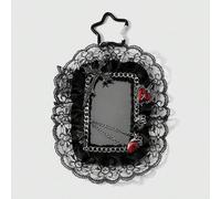 Shein 1 Spice Girl Dark Wind Negro Rojo Flecha a través del Corazón Simulación Corazón Rosa Cadena Cruz Encaje Acrílico Tarjeta DIY Llavero Colgante de Bols