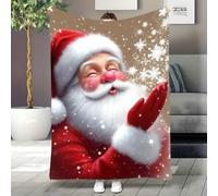 Shein 1 Stk. Weihnachts-Santa Claus Schneeflocke Flanelldecke, Weich und Warm für die Heimdekoration, Halloween-Geschenk, Valentinstagsgeschenk für Lieben