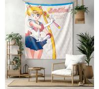 Shein 1 Tapiz de Sailor Moon, decoración de habitación linda de Sailor Moon, decoración de dormitorio universitario, póster de decoración rosa linda para el