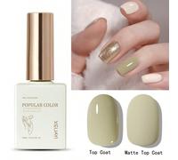 Shein 1 Unidad Pintauñas En Gel Verde De 15ml Con Brillo Remojo Para Todas Las Estaciones - Kit De Arte De Uñas De Salón En Casa