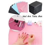 Shein 10/100 piezas Almohadillas adhesivas para uñas impermeables, Esterilla de práctica de arte de uñas desechable plegable de 3 capas, para uso en salón d