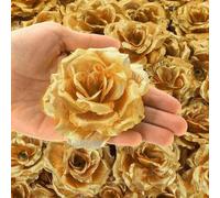 Shein 10/15/20/25/30 piezas Cabezas de flores de rosa artificiales de 3.5 pulgadas - Flores falsas realistas para el Día de San Valentín, bodas y decoración