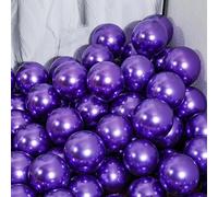 Shein 10/20/30/40/50/60 piezas Globos metálicos morados miniatura de 5 pulgadas, se inflan hasta 5 pulgadas, adecuados para decoración de boda, cumpleaños,
