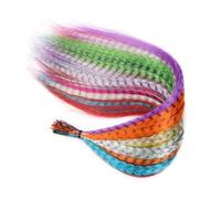 Shein 10/20/30/40/50 PIEZAS Extensiones de cabello de plumas de colores mixtos de 16 pulgadas con color arcoíris, extensiones de cabello sintético de plumas
