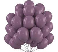 Shein 10/20/30/40/50 piezas Globos de color púrpura polvoriento de 18/12/10/5 pulgadas, globos de látex retro gris púrpura y púrpura oscuro, adecuados para