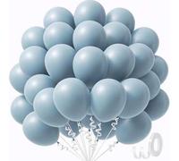 Shein 10/20/30/40/50 piezas Globos de látex grises y azules de 18/12/10/5 pulgadas, globos de decoración de fiesta azul pizarra adecuados para despedidas de