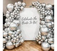 Shein 10/20/30/40/50 piezas Globos metálicos plateados de 18/12/10/5 pulgadas, globos de látex plateados cromados adecuados para decoración de graduación, b