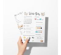 Shein 10/20/30/40/50 piezas Tarjetas de predicción para baby shower estilo bohemio, tarjetas en blanco multilingües para llenar datos del bebé y consejos, s