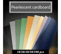 Shein 10/20/30/50/100Pcs, A4/A6, Cartulina de manualidades perlada de 230gsm, Cartulina hecha a mano DIY, Papel de regalo colorido, Cartulina brillante, Pap
