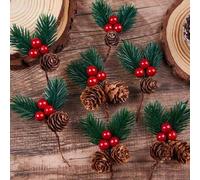 Shein 10/20/30/50 piezas de mini piñas de Navidad artificiales de material plástico que nunca se marchitan, adecuadas para decoración del hogar, decoración