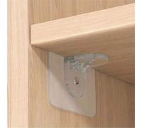 Shein 10/20/30 piezas Estante de armario, Ganchos de soporte de estante de gabinete adhesivos, Ganchos colgantes de plástico transparente sin taladro, Adecu