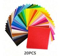 Shein 10/20/40 piezas Hojas de tela de fieltro de 20 colores, fieltro artesanal, cuadrados de fieltro de 1 mm de grosor en colores surtidos, fieltro delgado