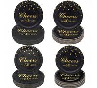 Shein 10/20/40 piezas Suministros de vajilla para fiesta de cumpleaños 30/40/50/60 Brindis por 30 años Platos de papel desechables de 7 pulgadas Platos de p