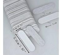 Shein 10/20/50/100/200 piezas/set Limas de uñas desechables gris/blanco mini - Limas de papel de lija de doble cara, adecuadas para manicura y pedicura