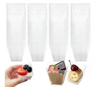 Shein 10/20/50 piezas Mini taza transparente para postre, vaso de plástico duro pequeño para vino, taza para mousse, taza para pudín al horno, taza para hel