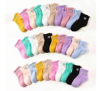 Shein 10/20 pares de calcetines para niños, con diseños de expresiones oculares lindas, suaves y transpirables, moda clásica versátil para uso casual/escola