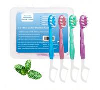 Shein 10/20 piezas Cepillo de dientes con hilo dental portátil, incluye pasta de dientes, para aliento fresco, adecuado para viajes, hogar, incluye pasta de
