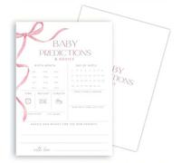 Shein 10/20 Piezas Consejos en forma de lazo para nuevos padres, Baby Shower, Papel grueso de doble cara, Deseos para el bebé, Tarjetas de predicción y cons