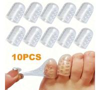 Shein 10/20 piezas Cubierta antifricción para dedos de los pies de silicona, divisor de dedo de gel con diseño anti fricción, cubierta de punta de Gel trans
