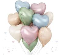 Shein 10/20 piezas Globos de papel de aluminio con forma de corazón de colores, globos de helio arcoíris de 18", adecuados para cumpleaños, Día de San Valen