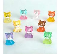 Shein 10/20 piezas Mini mapaches de resina luminosos, figuras de animales pequeños mapaches que brillan en la oscuridad de colores para decoración de jardín