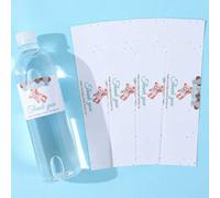 Shein 10/24 Pegatinas de botella con diseño de oso azul. Pegatinas para botellas de agua con estampado de oso azul, decoración para revelación de sexo, deco