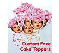 Shein 10/25/50/100/150 piezas Decoraciones personalizadas para tartas - Palillos con foto personalizada para cupcakes, decoraciones de cupcakes con foto per