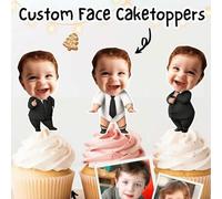 Shein 10/25/50/100 Piezas, Decoraciones para Cupcakes de El Bebé Jefazo - Caras Personalizadas, Decoraciones para Fiestas para Fiestas Personalizadas, Reuni