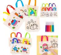 Shein 10/25 piezas Bolsas de regalo de estilo graffiti DIY aleatorio, incluye 8 piezas de bolígrafos de colores aleatorios, bolsas de tela no tejida de colo