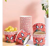 Shein 10/25 piezas Platos, cajas para papas fritas, cajas para palomitas de maíz con diseño de ojo de Spider-Man de Disney, decoraciones de fiesta de cumple