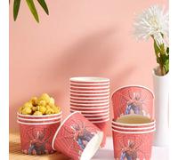 Shein 10/25 piezas Platos de papel con diseño de telaraña de Spider-Man de Disney, cajas para papas fritas, cajas para palomitas, decoraciones de fiesta de