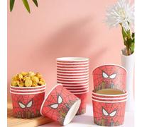 Shein 10/25 piezas Tazones de papel con diseño de ojo de Spider-Man de Disney, cajas para papas fritas, cajas para palomitas de maíz, decoraciones de fiesta