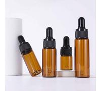Shein 10/3 piezas Botellas de ámbar con gotero y tapas negras - Tamaños de 5ml, 10ml, 15ml, 20ml (0.17oz, 0.34oz, 0.51oz, 0.68oz) para aceites esenciales, p