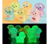 Shein 10/30/50 piezas Mini Perros DIY, Mini Perros de Resina Luminosos, Mini Juguetes, Pequeños Animales que Brillan en la Oscuridad, Adecuados para Regalos