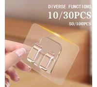 Shein 10/30/50 Piezas Set de ganchos transparentes de plástico resistentes al agua - Fijadores de cable, aptos para alfombras de coche, organizador de baño,