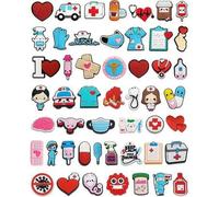 Shein 10-50 piezas Accesorios de zapatos de la serie médica para zuecos y sandalias, decoración de zapatos de alta calidad, accesorios populares, gran regal