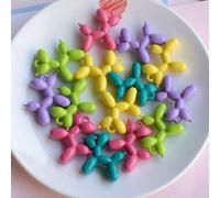 Shein 10-50 piezas de cuentas de resina con forma de perro globo de colores mixtos, cuentas espaciadoras 3D brillantes y lindas con forma de perro para manu