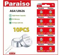 Shein 10-50 Piezas Pila de botón baterías AG4 377A 377 LR626 SR626SW SR66 LR66 para relojes, juguetes, control remoto, cámara con 1 destornillador de regalo