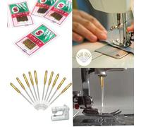 Shein 10/50 piezas/set Agujas de máquina de coser Singer HAX1 705H 9#,11#,14#,16#,18# Accesorios de agujas para máquinas de coser domésticas para Brother, S