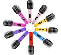 Shein 10/9/8/7/6/5/4/3/2/1 piezas Micrófono inflable falso Micrófono de rock Decoración de fiesta de música rock Micrófono inflable para adultos Suministros