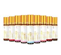 Shein 10 ml/0,33 fl.oz. Perfume de aceites esenciales con aplicador tipo bola - Perfumes de coco, vainilla, chocolate, almizcle, cereza, menta, café, paleta