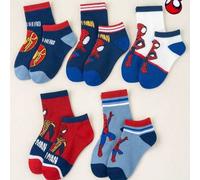 Shein 10 pares de calcetines cortos y medianos transpirables y absorbentes de estilo héroe de Disney para uso diario, fiestas con temática de Marvel y regal