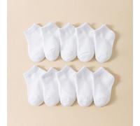 Shein 10 pares de calcetines náuticos blancos para bebé, calcetines para niños y niñas