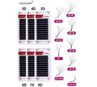 Shein 10 pares de extensiones de pestañas reales CHUULASH YY/3D/4D/5D/6D/7D/8D/6D/8D R/U-YY/3D marrón/4D marrón/5D marrón naturales y suaves, profesionales