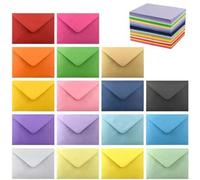 Shein 10 piezas/20 piezas/50 piezas/100 piezas Sobres de invitación autosellables, sobres de papel de colores múltiples que incluyen tamaños mini, medianos