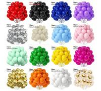 Shein 10 piezas/20 piezas/50 piezas por set, 10 pulgadas/12 pulgadas/5 pulgadas, 16 colores, globos de látex con lentejuelas, adecuados para el Día de San V
